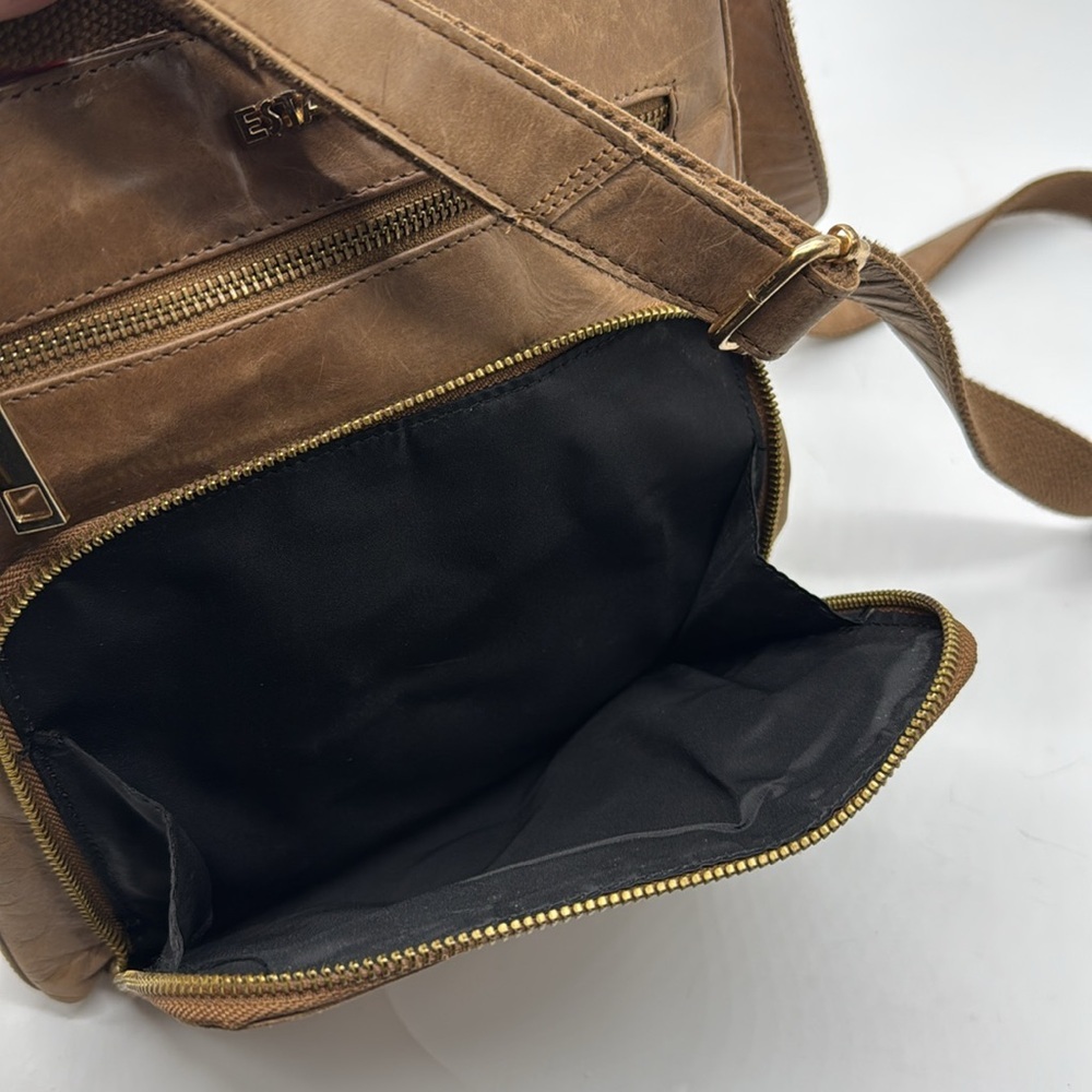 Estalon Brown Leather Crossbody Bag BRN7608C - Picture 9 of 13